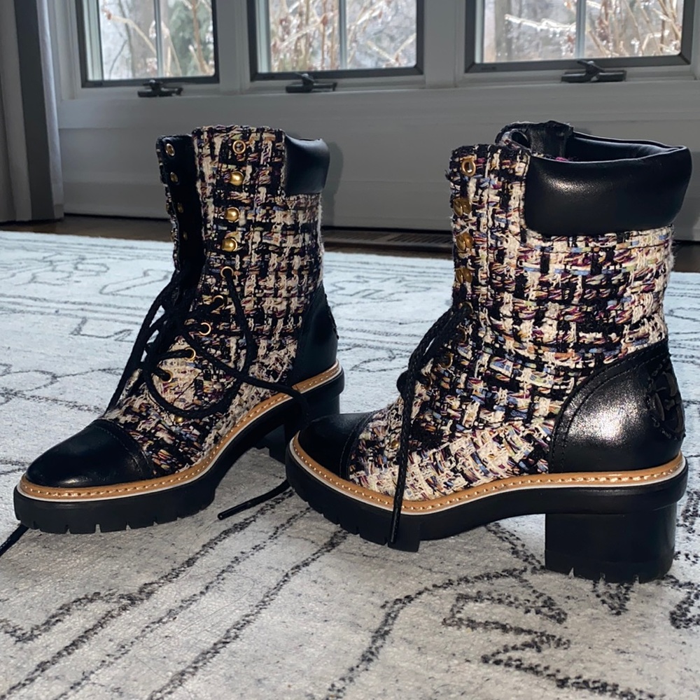 Tory Burch tweed boots